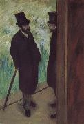 Edgar Degas someone in the corner  of stage USA oil painting artist